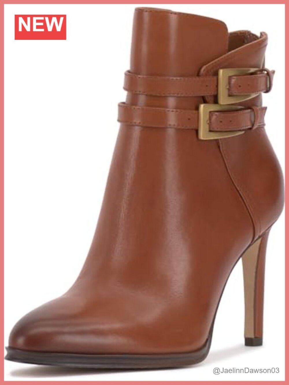 Leather Ankle Booties Stiletto Heel Almond Toe Zip Closure Women's Size 5.1 Calf